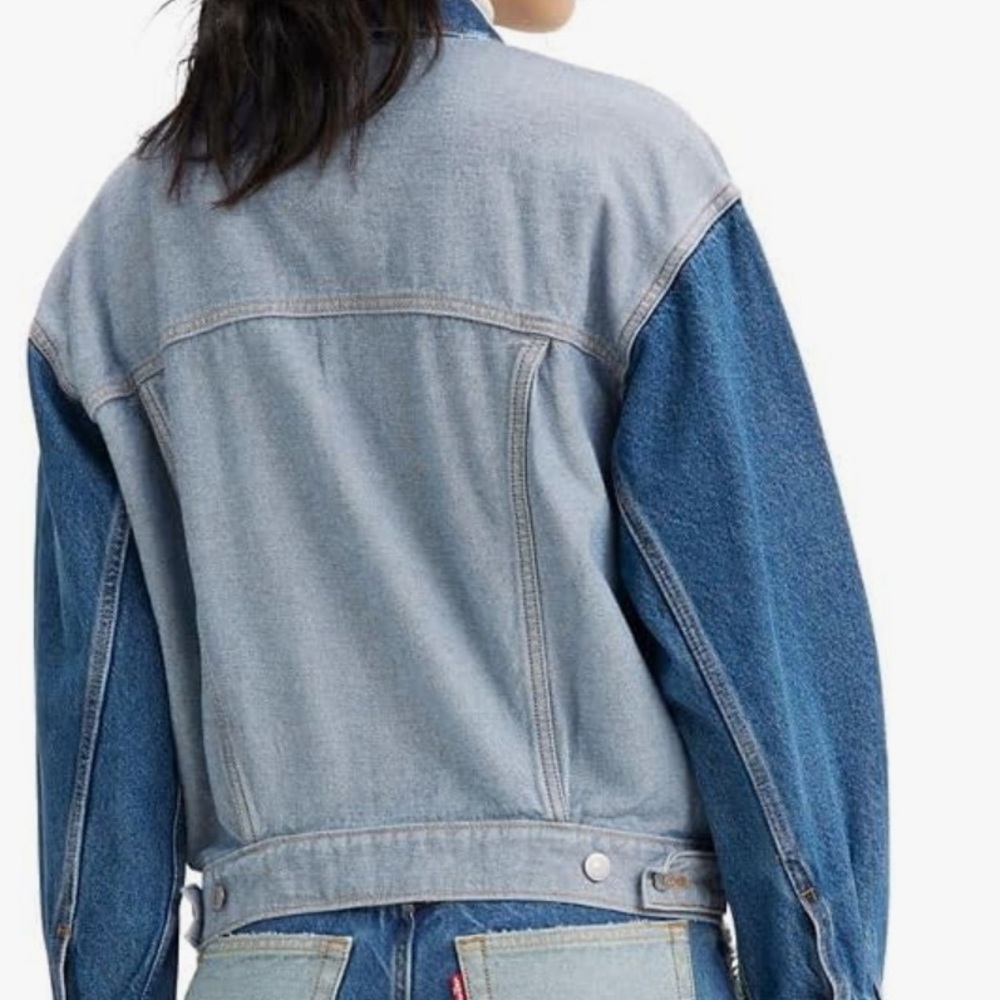 Levi’s Denim Jacket XS Two Tone Blue Jacket NWT 90s Trucker Style Cotton - Picture 2 of 9